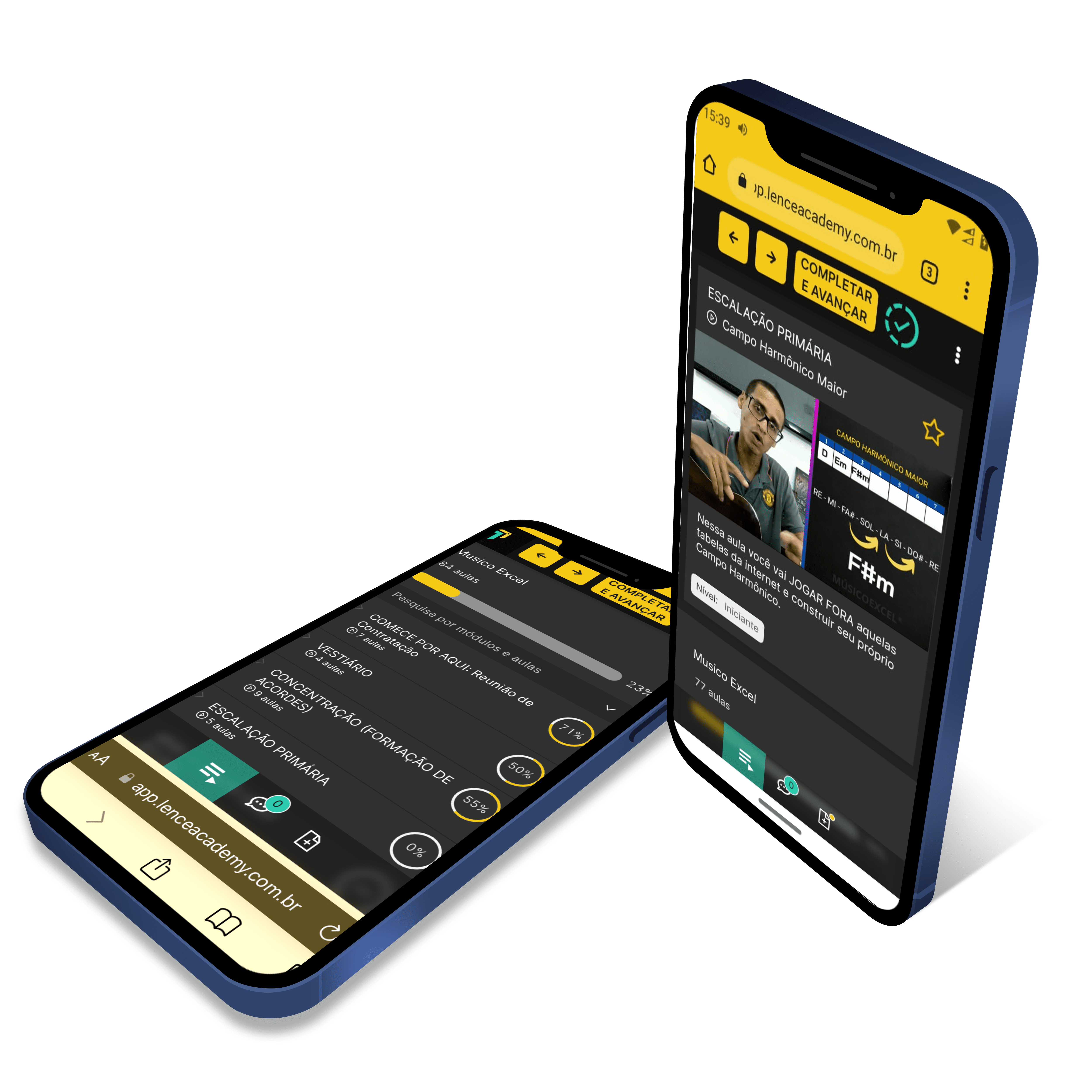 Mockup celular Músico Excel
